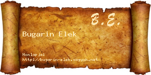 Bugarin Elek névjegykártya